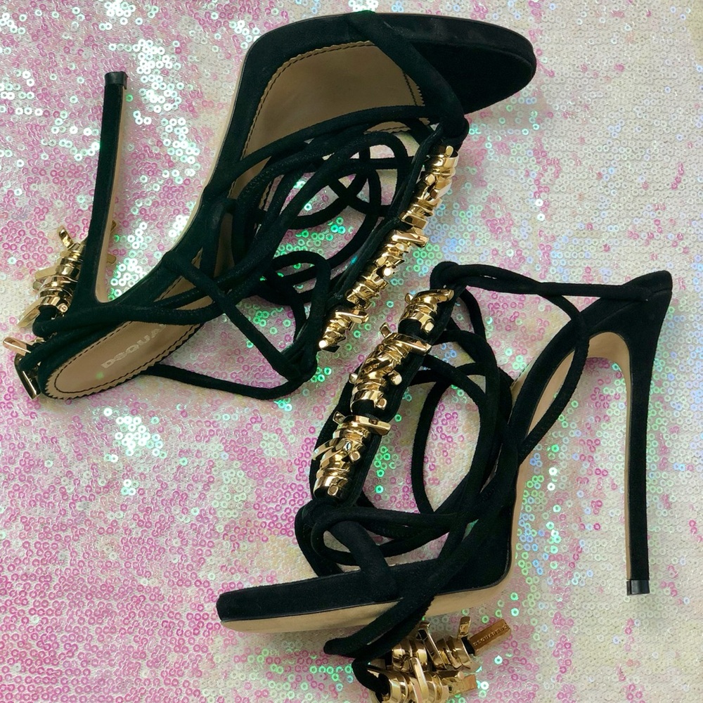 Dsquared2 Black Chain Stilettos ( worn only once )